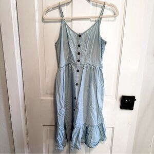 Love Tree Light Blue Button-Down Dress